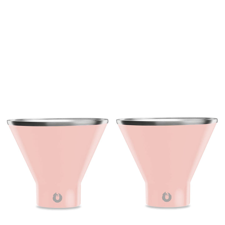 Stainless Steel Martini Glass, Set of 2 - Soft Pink