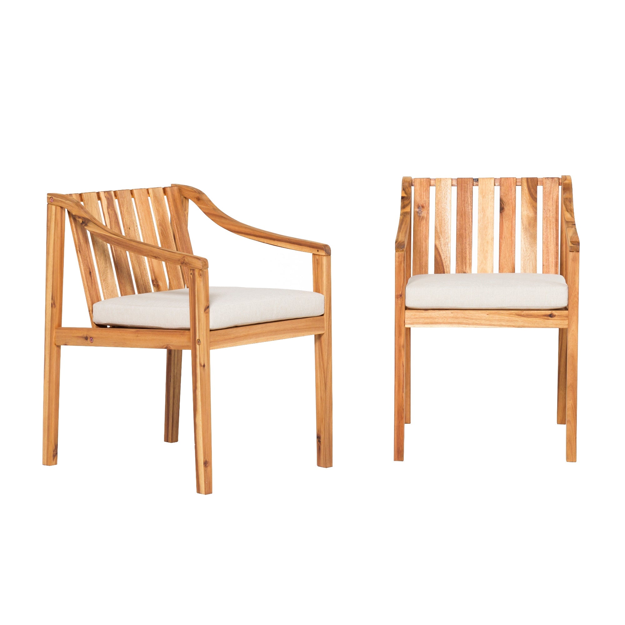 Cologne 2-Piece Modern Solid Wood Outdoor Dining Chair Set
