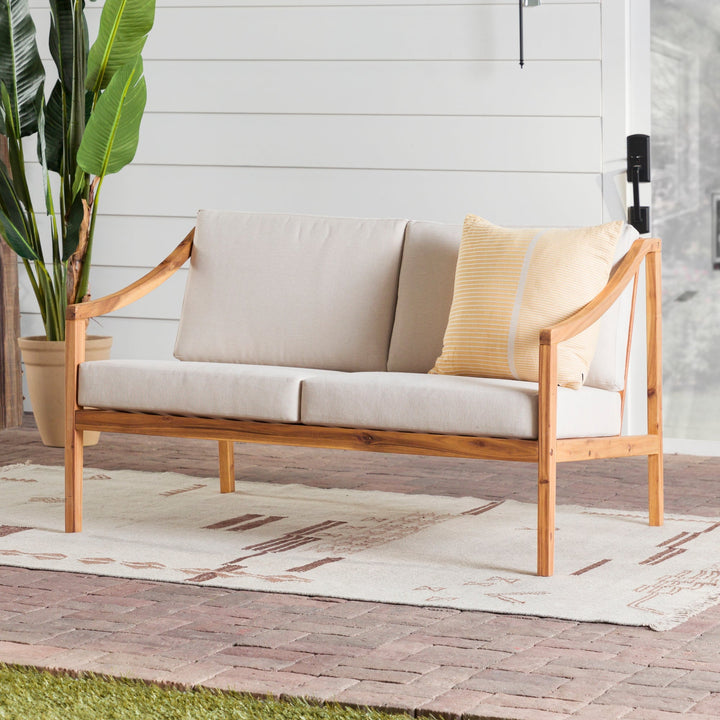 Cologne Modern Solid Wood Outdoor Loveseat