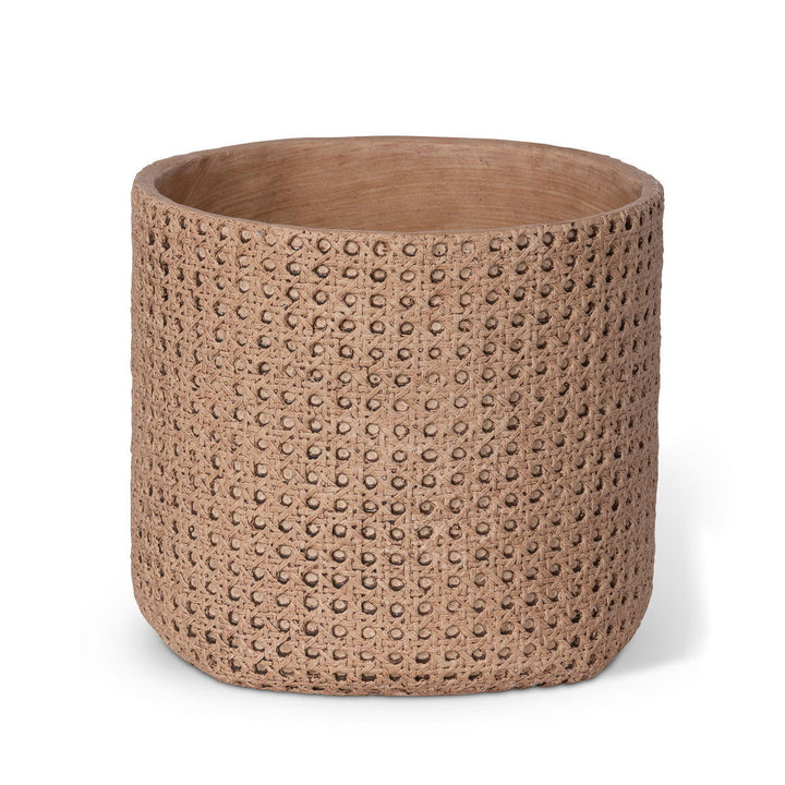 Cane Relief Pattern Cement Pot, 10.25" - Mac & Mabel