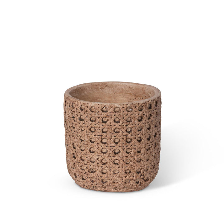 Cane Relief Pattern Cement Pot, 4.25" - Mac & Mabel