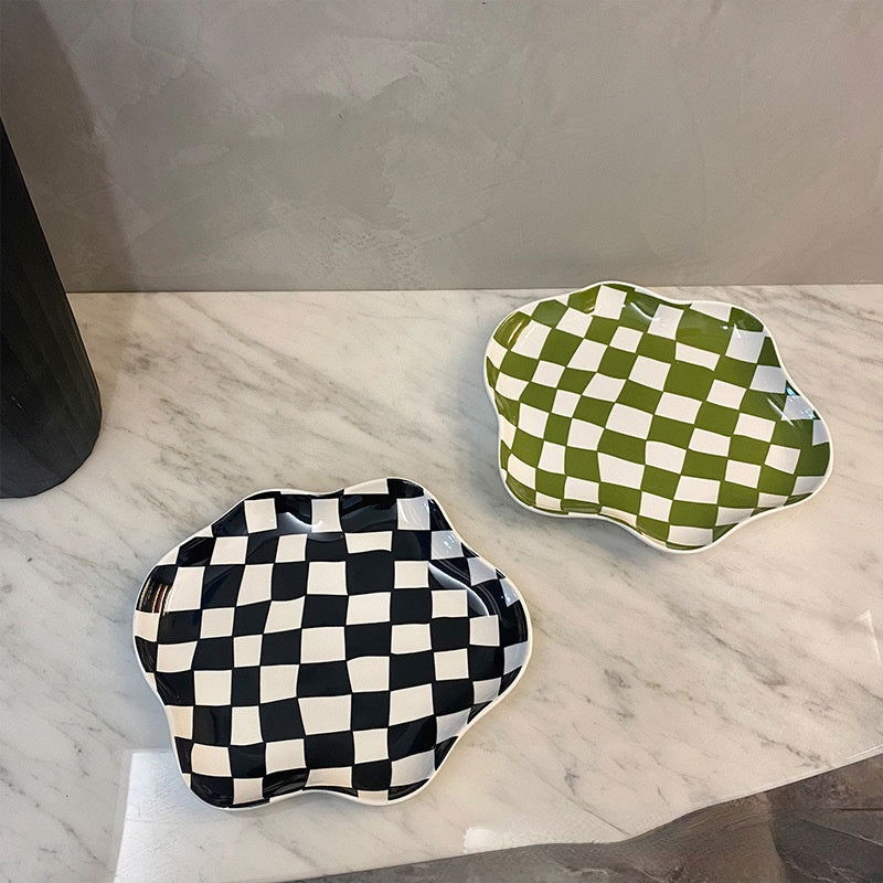 Checkerboard Ceramic Tray - Mac & Mabel
