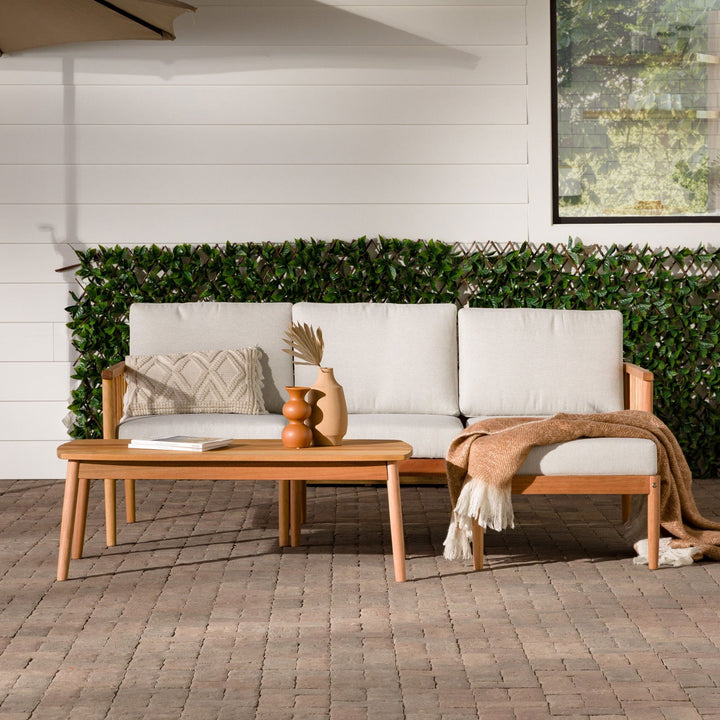 Circa Modern 4-Piece Spindle Solid Wood Outdoor L-Shaped Sectional Set - Mac & Mabel