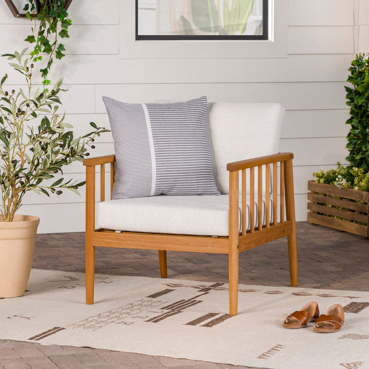 Circa Modern Solid Wood Spindle Patio Lounge Chair - Mac & Mabel