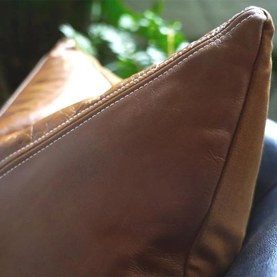 Classic Leather Throw Pillows - Mac & Mabel