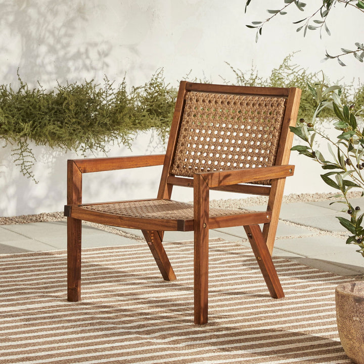 Colby Boho Solid Wood Outdoor Accent Chair - Mac & Mabel