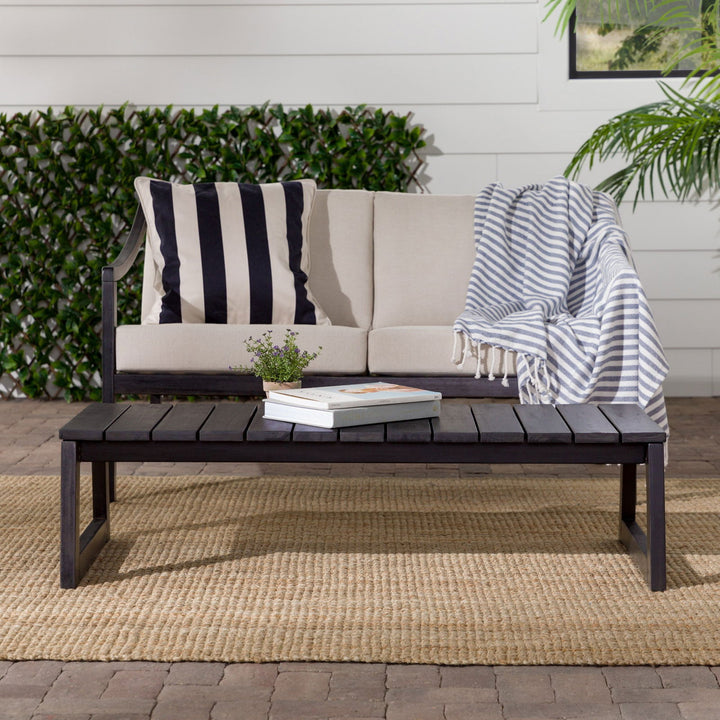 Cologne Modern Solid Wood Outdoor Slat-Top Coffee Table - Mac & Mabel