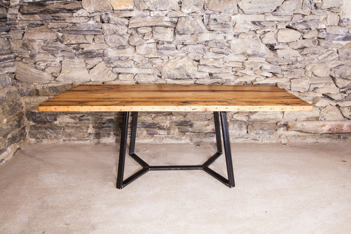 Conference Table, Trestle Table Base, Reclaimed Wood Dining Table, Rustic Modern Table, THE SONIA, Modern Farmhouse Table, Slab Wood Table - Mac & Mabel