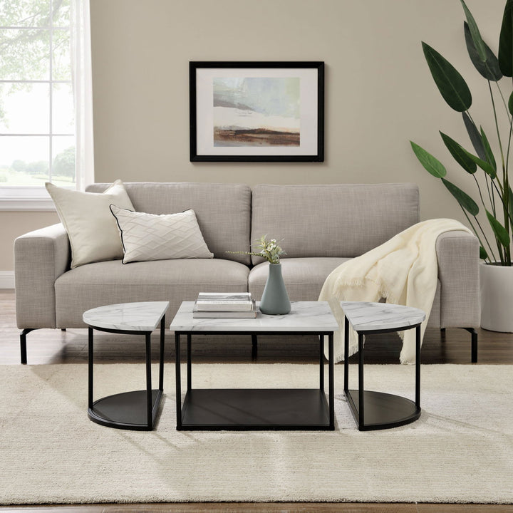 Contemporary 3 Piece Coffee Table Set - Mac & Mabel