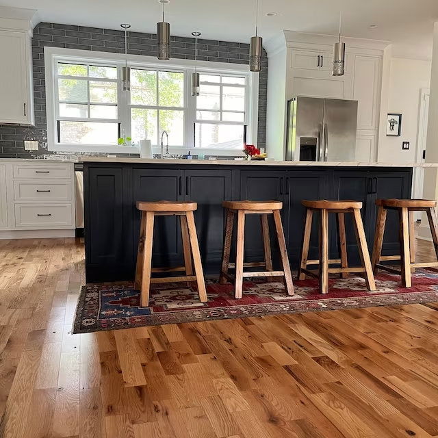 Counter Stools, Counter Height Stools, Wood Bar Stool, Reclaimed Oak Tractor Seat, Backless Bar Stools, Contoured Scooped Seat Kitchen Stool - Mac & Mabel