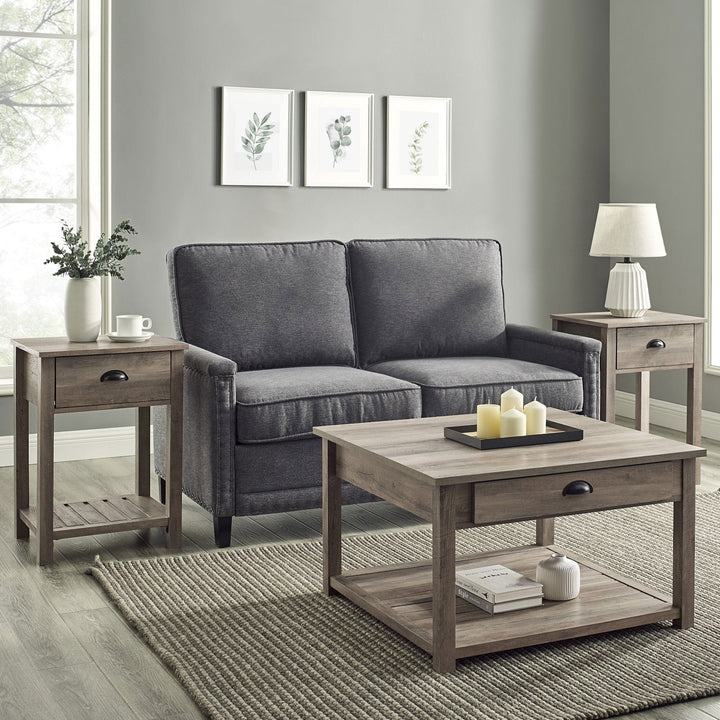 Country 3-Piece Coffee and Side Table Set - Mac & Mabel