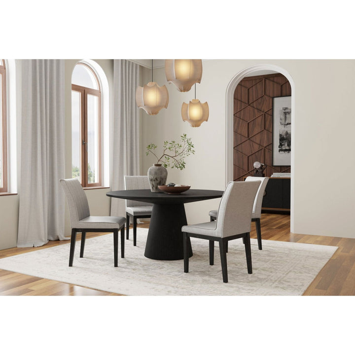 Cove Round Dining Table, Vintage Black - Mac & Mabel