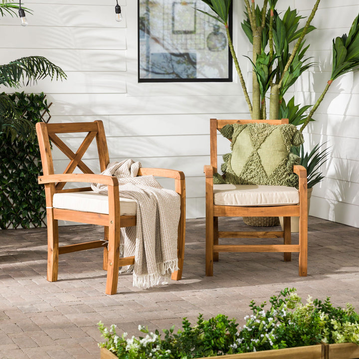 Crosswinds Patio Chairs with Cushions, Set of 2 - Mac & Mabel
