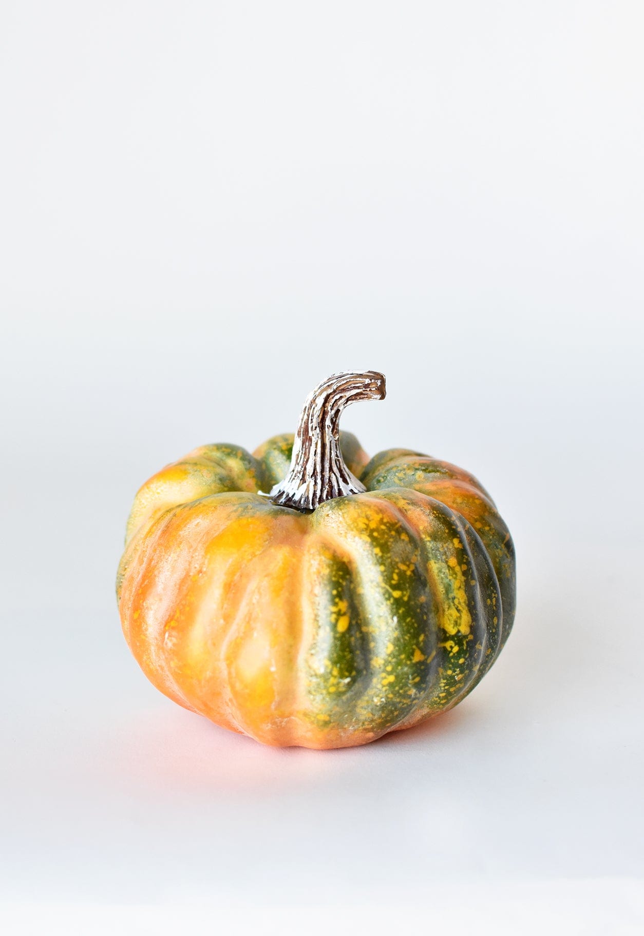 Pumpkin, 5" x 5.5", Green & Orange