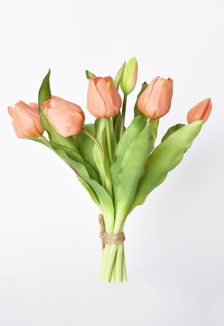 Tulip Stem Bundle, 11.75", Orange Sorbet, Real Touch