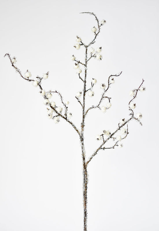 Iced White Berry Stem, 29"