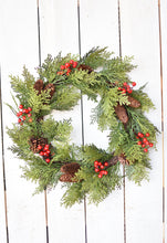 Load image into Gallery viewer, Cedar Berry Wreath, 24&quot;
