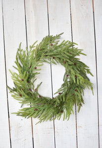 Pine Wreath with Pinecones, 24"