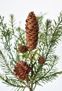 Green Mix Spray with Pinecones, 16"