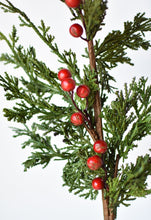 Load image into Gallery viewer, Cedar Spray w/ Red Berry Stem, 24&quot;
