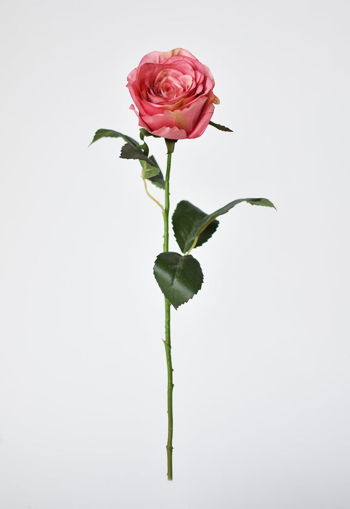 Large Rose Bud Stem, 22", Cerise & Pink