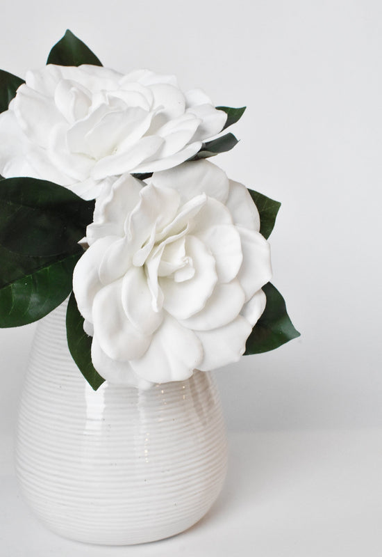 Gardenia Stem, 11", White, Real Touch