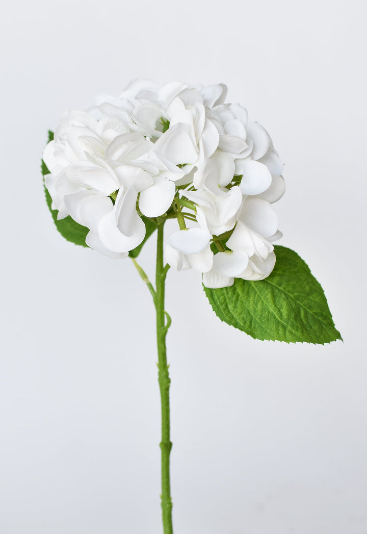 Hydrangea Stem, 13", White, Real Touch