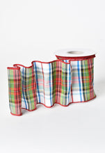 Load image into Gallery viewer, 4&quot; x 10yd Stewart Plaid Dupioni Ribbon
