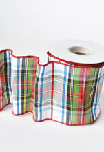 Load image into Gallery viewer, 4&quot; x 10yd Stewart Plaid Dupioni Ribbon
