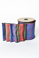 Load image into Gallery viewer, 4&quot; x 10yd Royal Blue Plaid Ribbon
