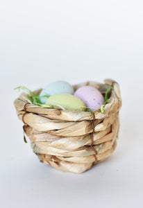 4" Faux Basket Nest w/ Eggs