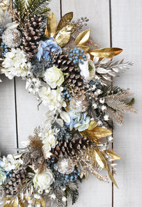 Winter Blues Wreath, 30"