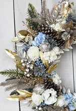 Load image into Gallery viewer, 30&quot; Faux Winter Blues Wreath
