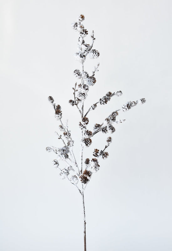 Snowed Pinecone Spray Stem, 31.5"