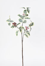 Load image into Gallery viewer, 28&quot; Faux Winter Holly Stem
