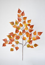 Load image into Gallery viewer, 26&quot; Faux Birch Leaf Stem Red / Orange / Yellow
