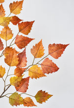 Load image into Gallery viewer, 26&quot; Faux Birch Leaf Stem Red / Orange / Yellow
