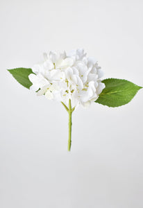 White Hydrangea Stem, 10"