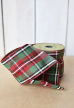 Load image into Gallery viewer, 4&quot; x 10yd Red &amp; Green Plaid Ribbon
