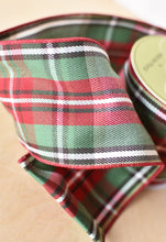 Load image into Gallery viewer, 4&quot; x 10yd Red &amp; Green Plaid Ribbon
