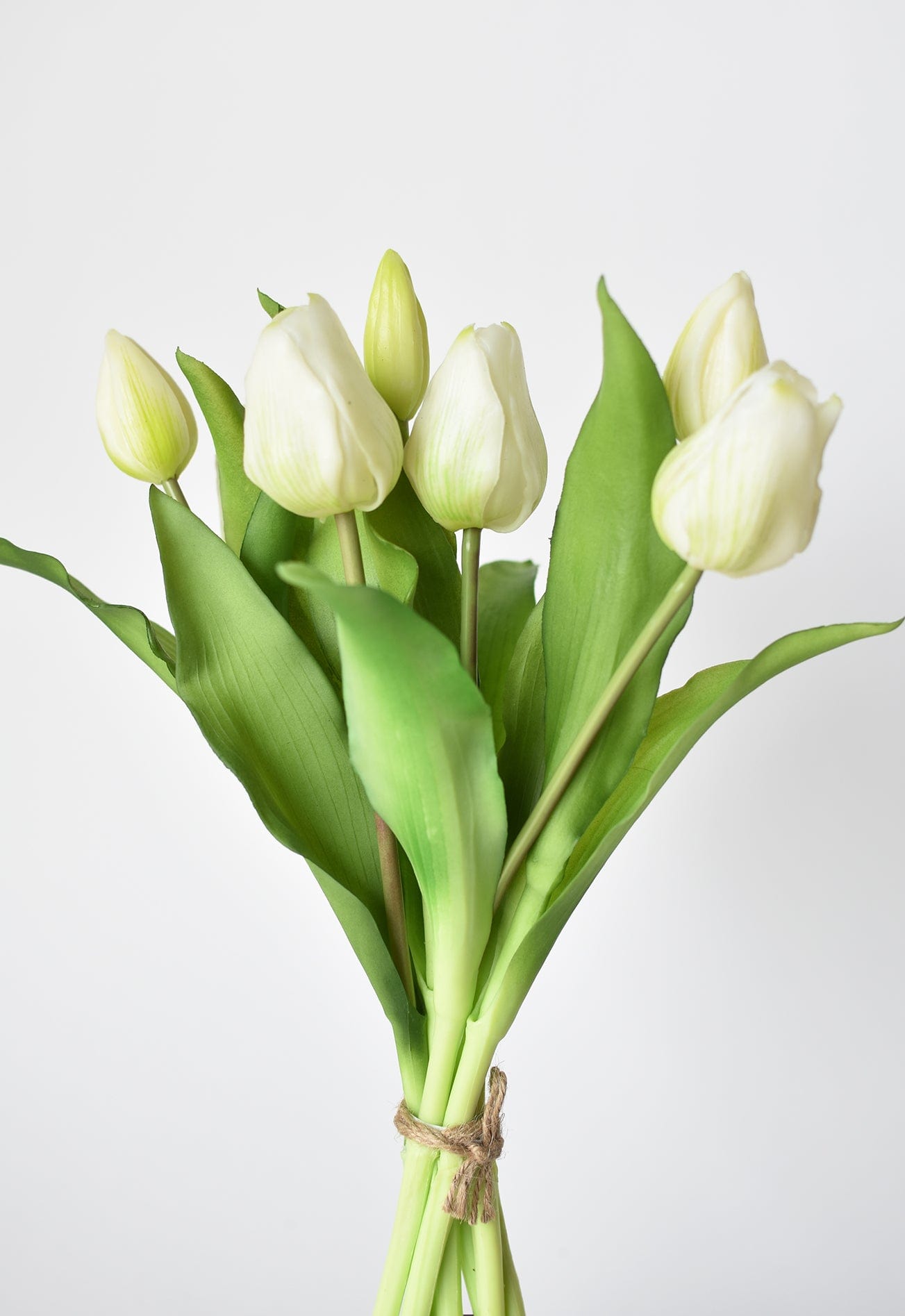Tulip Stem Bundle, 11.75", White, Real Touch