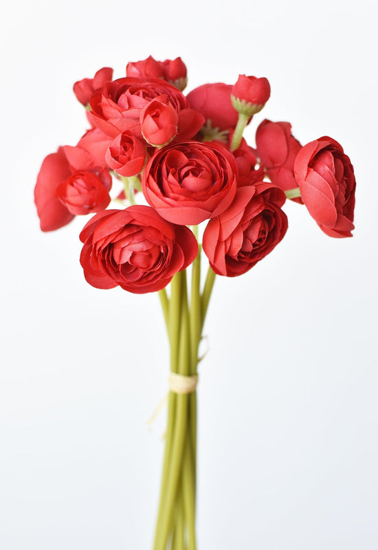 Ranunculus Stem Bundle, 10.5", Red