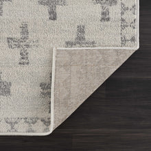 Load image into Gallery viewer, Tigris Swiss Cross Ivory &amp; Gray Area Rug
