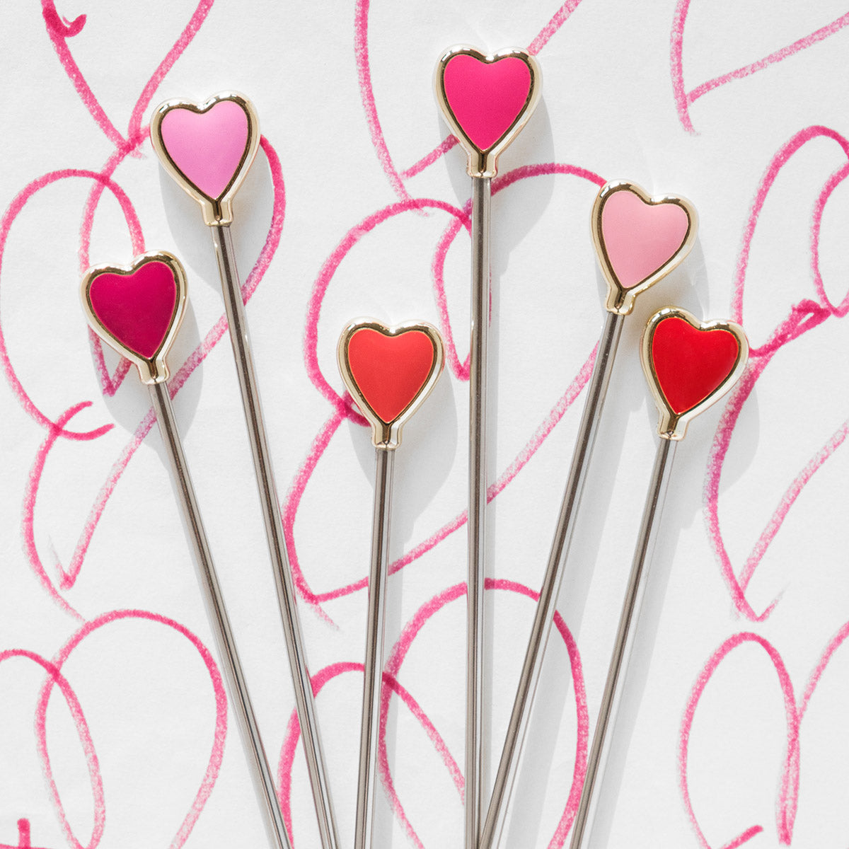 Heart Swizzle Sticks