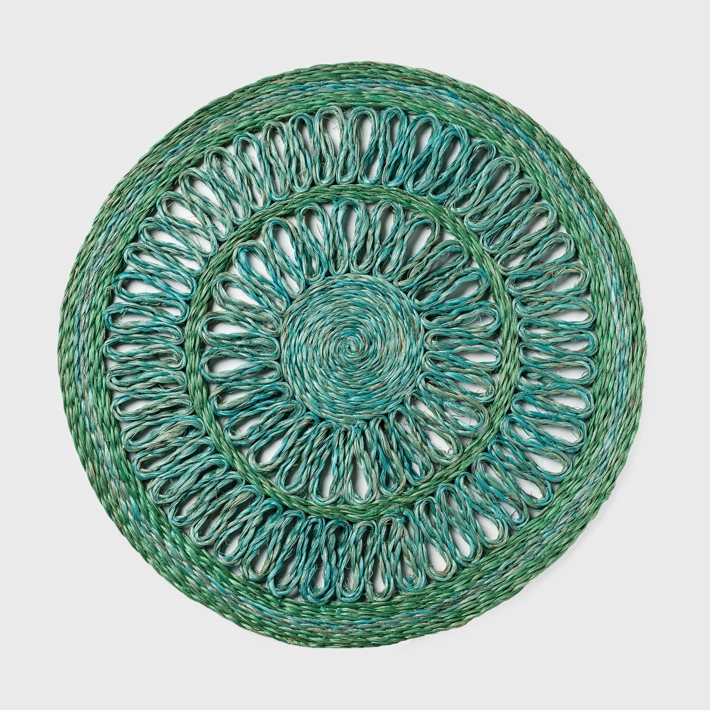 Loopy Straw Placemats, Emerald, Set of Four