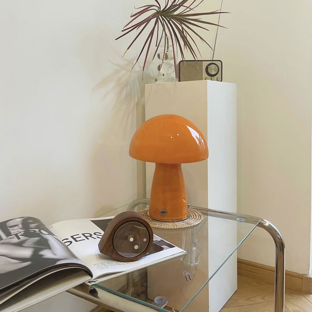 Danish Glass Mushroom Table Lamp - Mac & Mabel