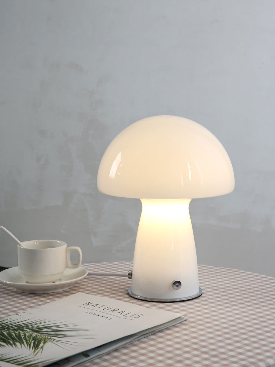Danish Glass Mushroom Table Lamp - Mac & Mabel