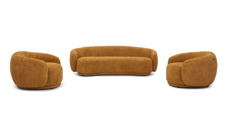 Divani Casa Andrew - Modern Orange Fabric Sofa Set - Mac & Mabel