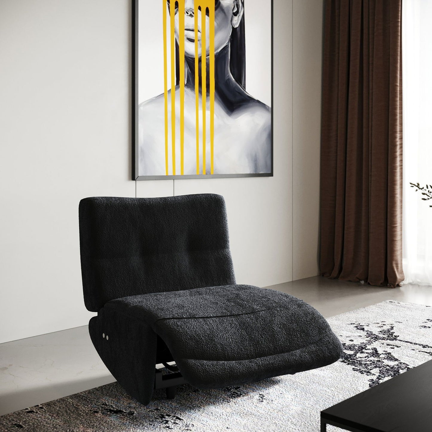 Divani Casa Basil - Modern Dark Grey Fabric Small Sofa With 3 Electric Recliners - Mac & Mabel