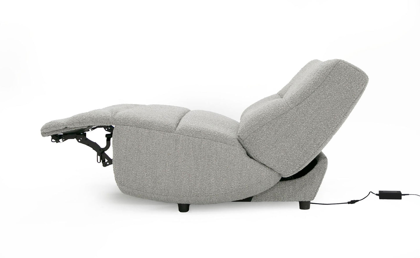 Divani Casa Basil - Modern Grey Fabric Large Electric Recliner Chair - Mac & Mabel